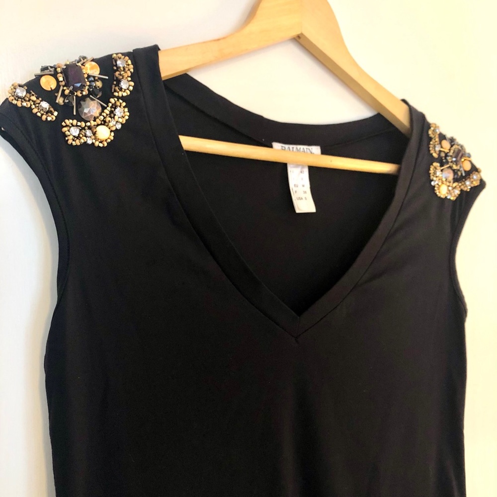 Balmain Jeweled Shoulder Top - Picture 3 of 11